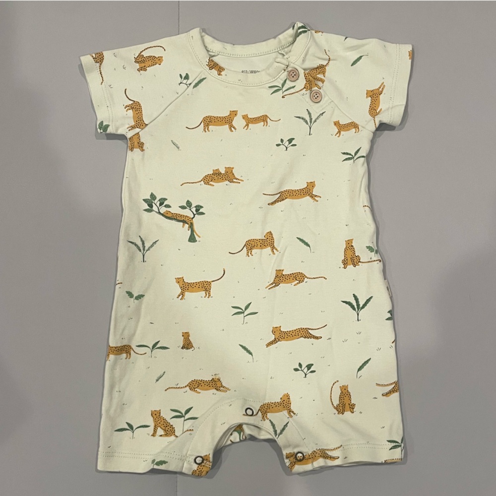 Organic Baby Romper with Animal Design